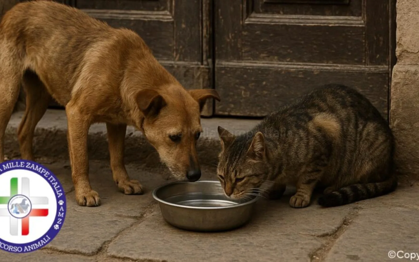 Caldo soffocante, il presidente Gaspare dell’associazione AMZItalia: «Riempite una ciotola d’acqua per gli animali randagi»